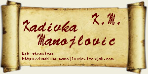 Kadivka Manojlović vizit kartica